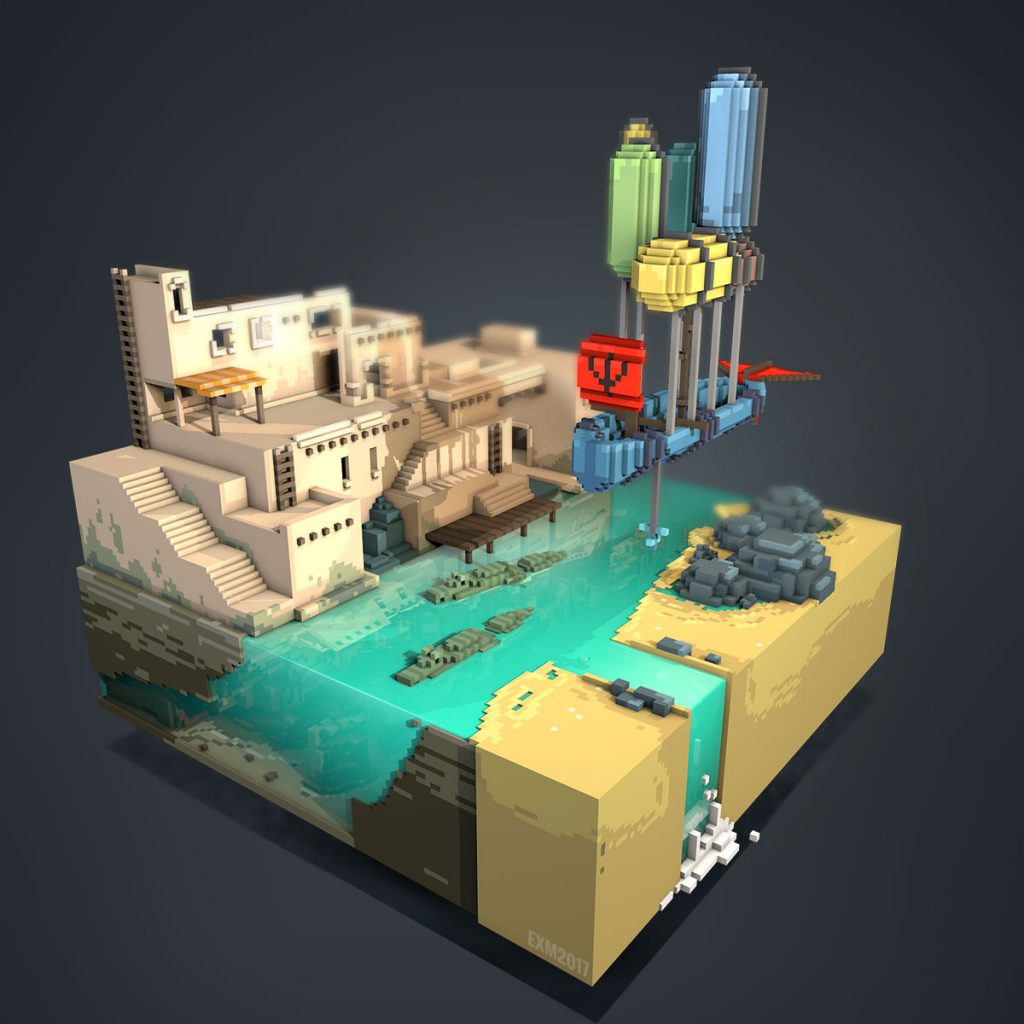 magicavoxel guns